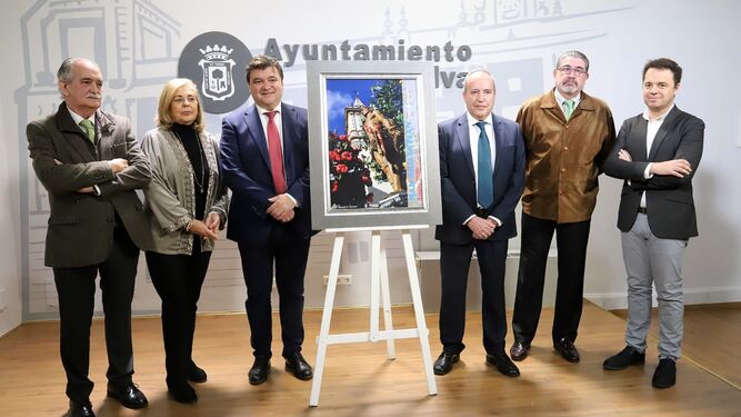 Presentación del cartel de San Sebastián en el Ayuntamiento de Huelva.