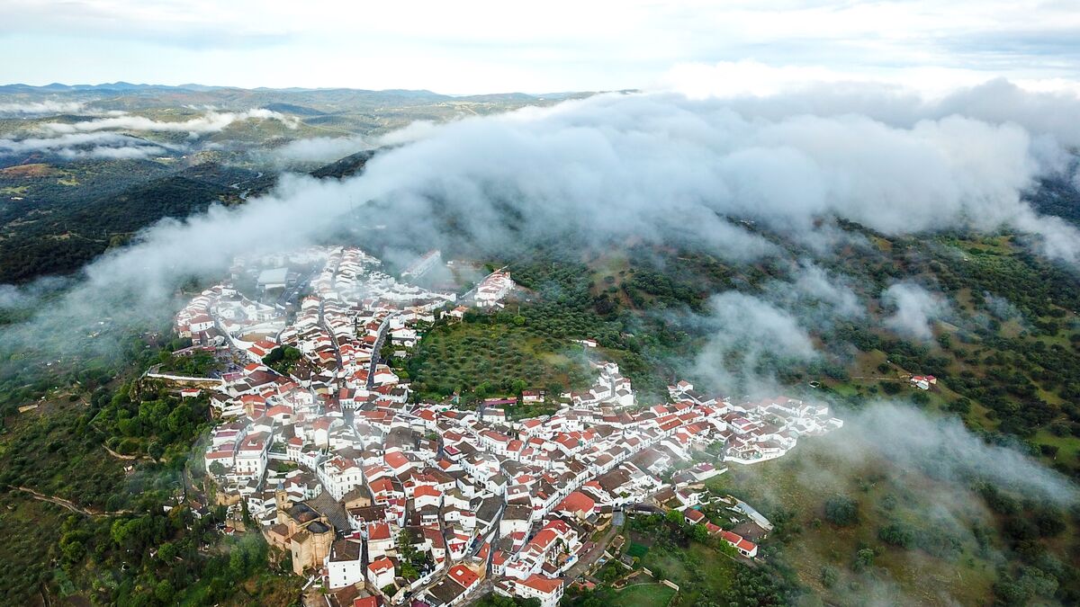 Vista aérea de la localidad onubense de Zufre.
