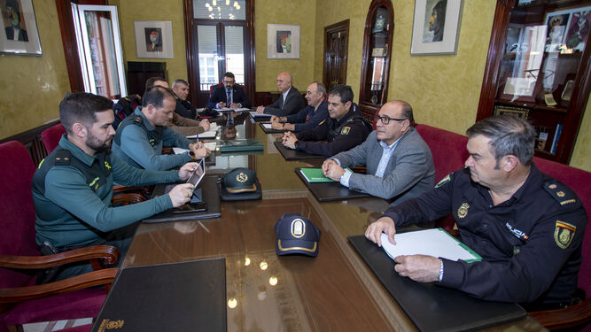 Reunión del comité asesor de seguimiento de la crisis del coronavirus en Huelva.