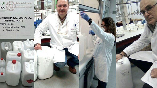 La UHU fabrica solución hidroalcohólica para los trabajadores sanitarios de los hospitales de Huelva para la lucha contra el coronavirus