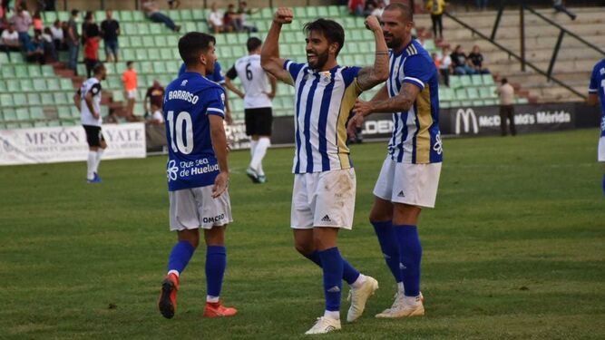 Chuli celebra su gol en Mërida, el primero en esta nueva etapa como albiazul.