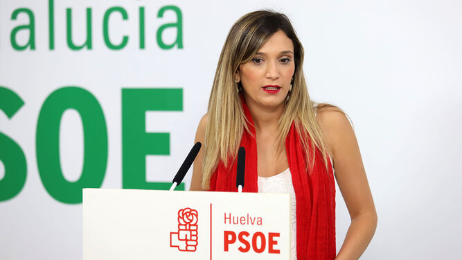 La parlamentaria onubense María Márquez, en una rueda de prensa de 2019.
