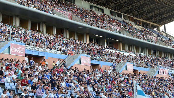 Ambiente en el estadio Nuevo Colombino en el partido ante el Talavera en septiembre de 2019.