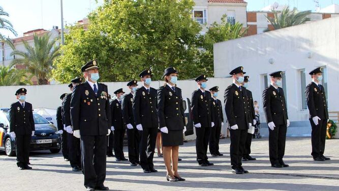 Imagen de los nuevos agentes que se incorporan al servicio en Huelva.