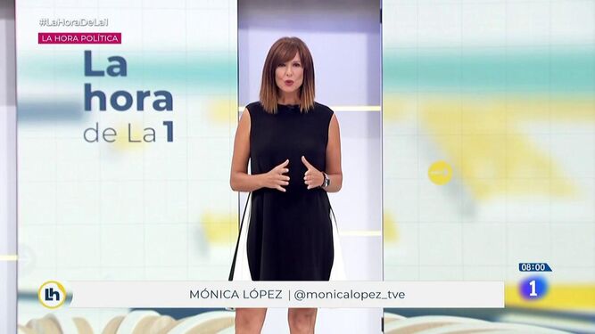 Mónica López en el primer programa de 'La hora de La 1'