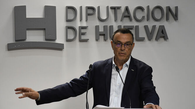 El presidente de la Diputación Provincial, Ignacio Caraballo en una de sus comparecencias en la institución.