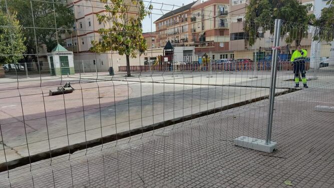 Obras en la plaza Paco Toronjo.