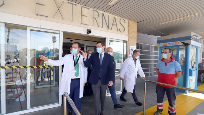 Im&aacute;genes de la visita del Presidente Juanma Moreno a las obras de las nuevas instalaciones del hospital Juan Ram&oacute;n Jim&eacute;nez