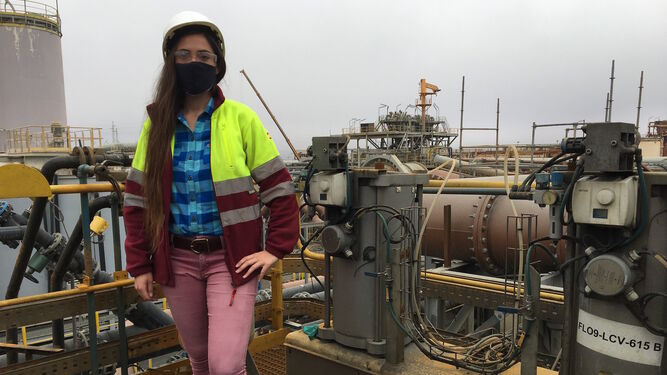 Eva Lain en las instalaciones de Atalaya Mining, primera mina que pisa