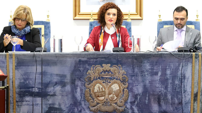 Mª Eugenia Limón, en la Presidencia del Pleno de la Diputación en noviembre del año pasado, durante una ausencia de Ignacio Caraballo.