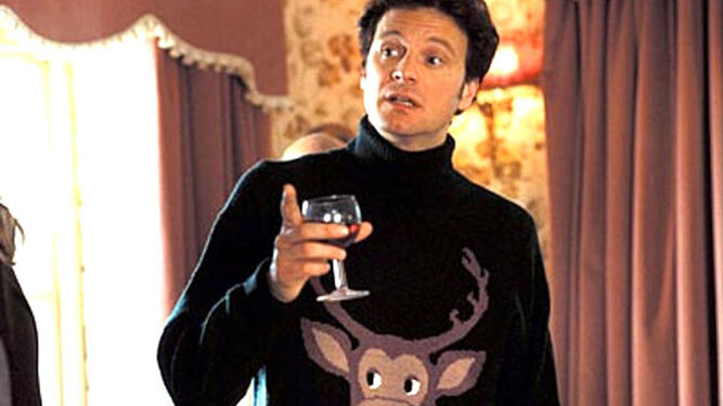 Colin Firth en la película Bridget Jones con uno de los jerséis navideños más icónicos