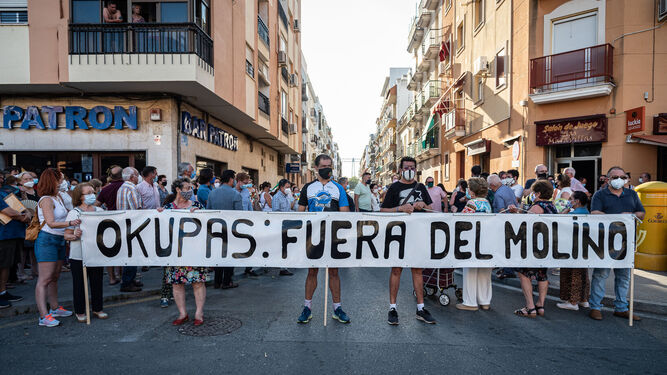 Manifestación contra los okupas del Molino de la Vega, el pasado mes de julio.