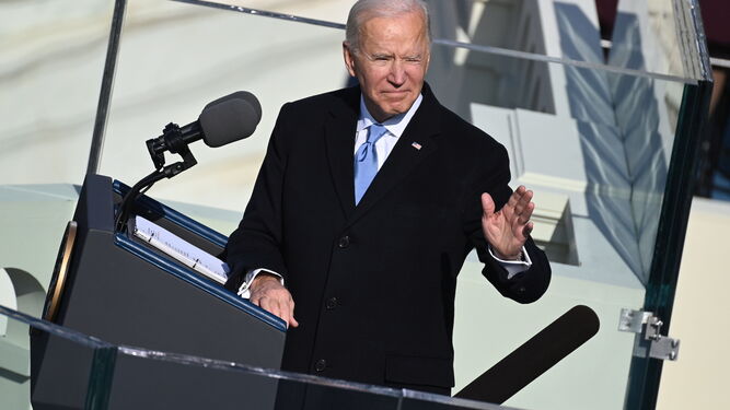 Joe Biden, durante su discurso de investidura