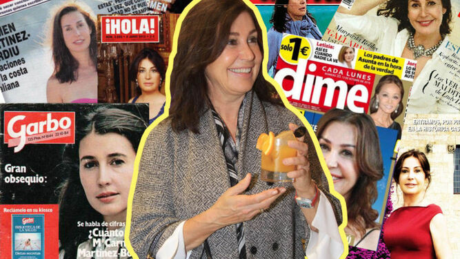 Carmen Martínez Bordiú, rodeada de antiguas revistas de las que fue portada.