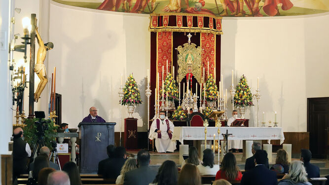 La Hermandad de Huelva el pasado fin de semana en la parroquia de San Sebastián.