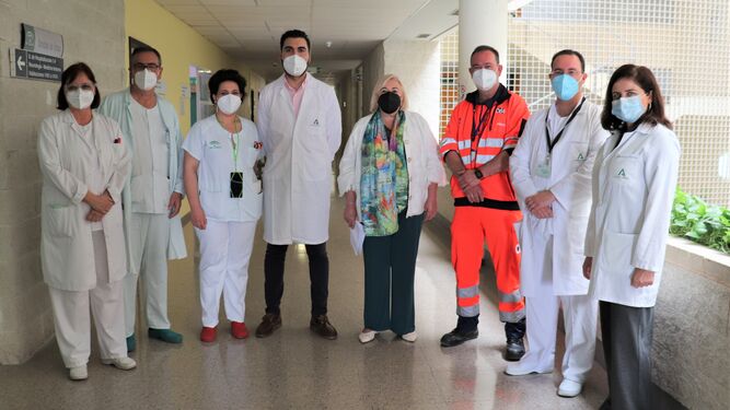 Los responsables de la unidad de ictus del Hospital Juan Ramón Jiménez.