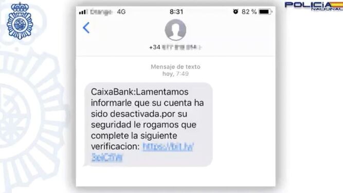 Aviso de phishing por parte de la Policía sobre Caixabank