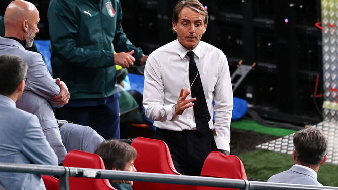 Mancini, en un momento del partido.