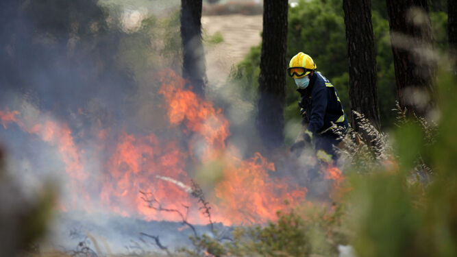 Imagen de archivo de un incendio en la provincia de Huelva.