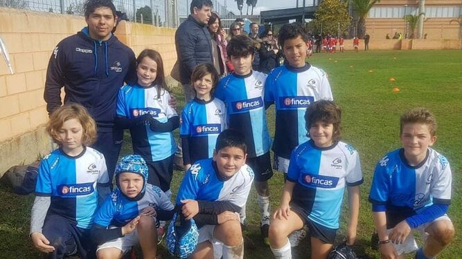 Los pequeños de un equipo del Rugby Tartessos.