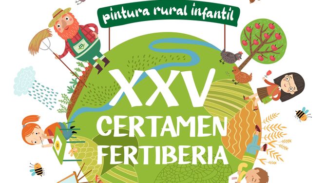 Cartel anunciador del XXV Certamen de pintura rural infantil de Fertiberia