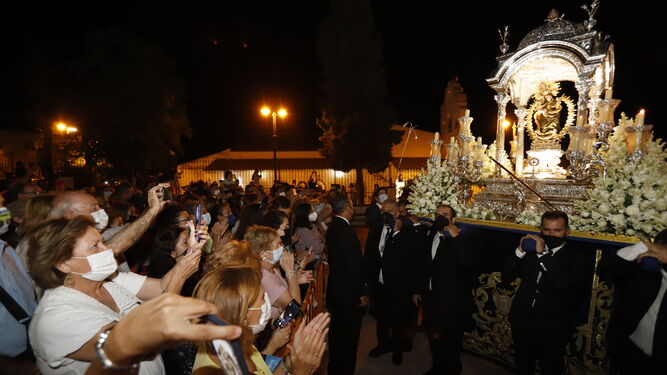 Procesión de la Virgen de la Cinta la semana pasada en el Santuario.