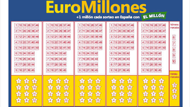 Un boleto de Euromillones en formato físico