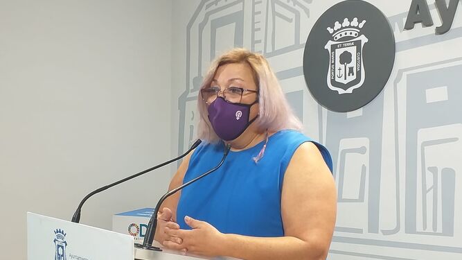 Mónica Rossi, portavoz del Grupo de IU y Podemos en Huelva.