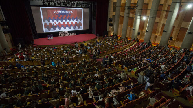 Una sesión infantil del Festival de Cine Iberoamericano de Huelva en una pasada edición.