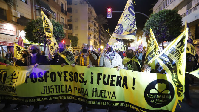 Manifestación en Huelva contra las balsas de fosfoyesos.
