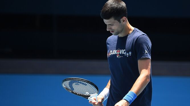 Djokovic en un entrenamiento en Australia.