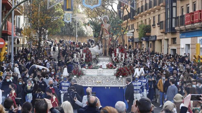 San Sebastián durante su procesión.