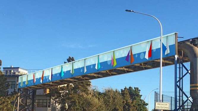 Recreación del proyecto ganador para la decoración del puente de tuberías de Francisco Montenegro.