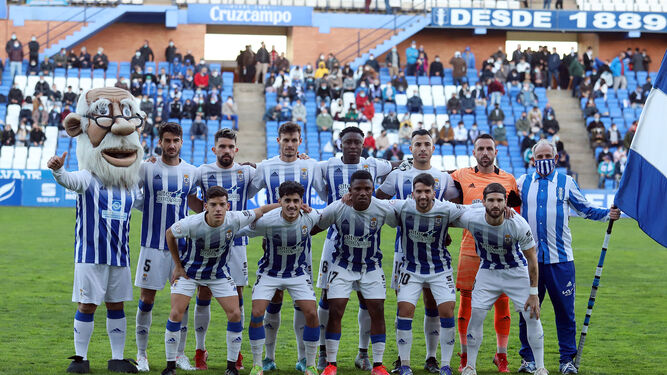 Un once inicial del Recreativo de Huelva de esta temporada.