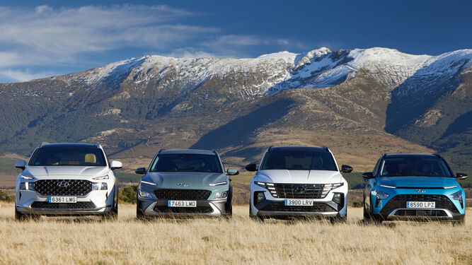 Hyundai presume de su gama de SUV con el Bayon, Kona, Tucson y Santa Fe