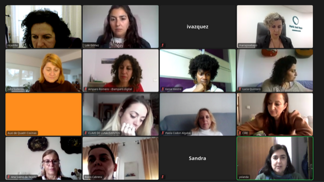 Participantes de uno de los talleres online.