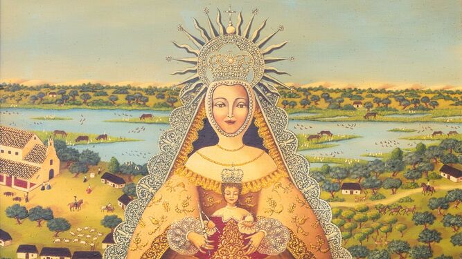 Una de las pinturas de Diego Luis Ramírez de la Virgen del Rocío.