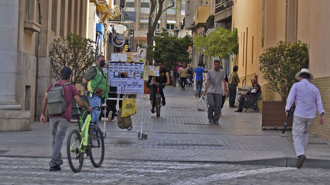 Ambiente en el centro de Huelva esta semana.