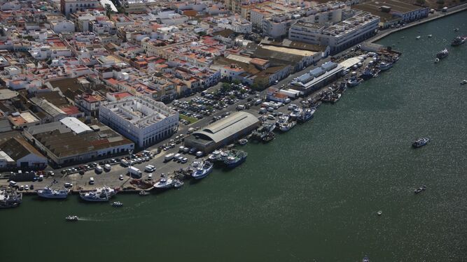 Vista aérea del puerto de Isla Cristina.