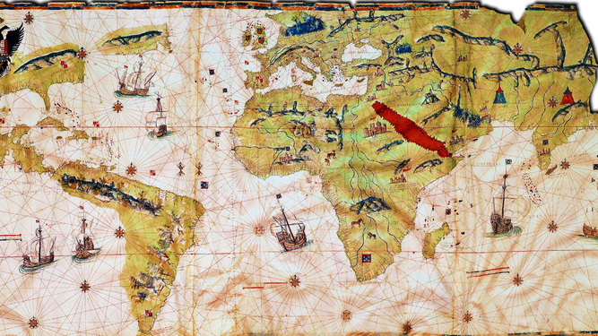 Un mapa mundi del siglo XVI.