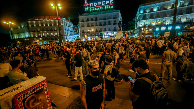 Manifestación en Madrid contra las agresiones al colectivo LGTBI.