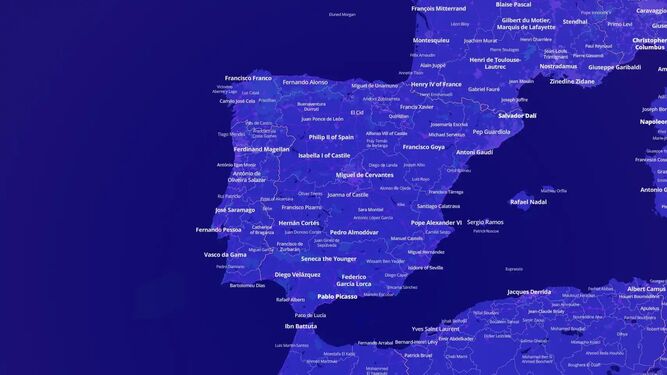 El curioso mapa interactivo que desvela quién es el personaje más famoso de Huelva