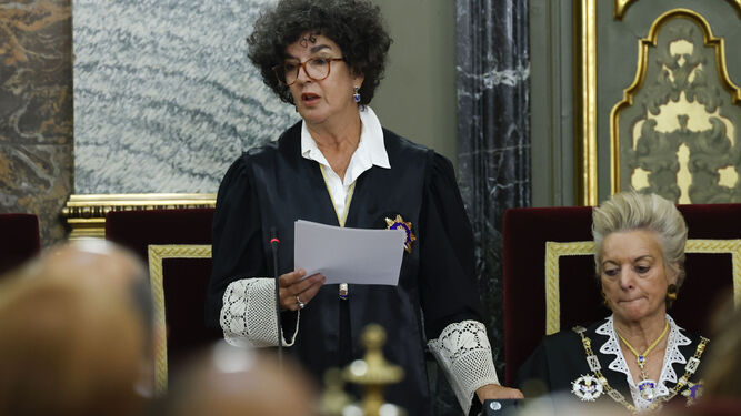 La teniente fiscal del Tribunal Supremo, María Ángeles Sánchez Conde, durante el acto de apertura del año judicial.