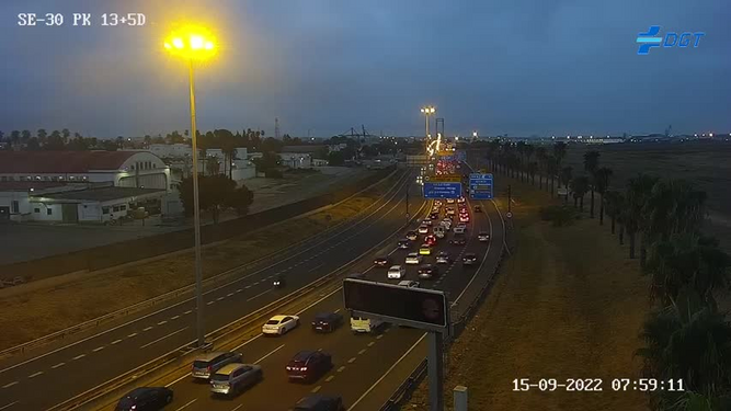 Captura de las cámaras de tráfico del Puente del Quinto Centenario.