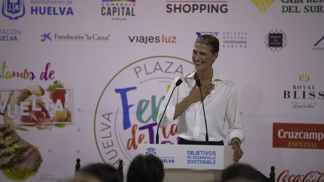 Laura Sánchez durante su pregón de la Feria de la Tapa.