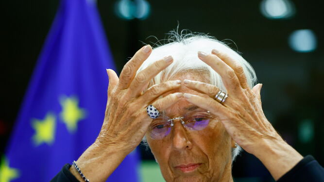 Christine Lagarde, este lunes, en el Parlamento Europeo.