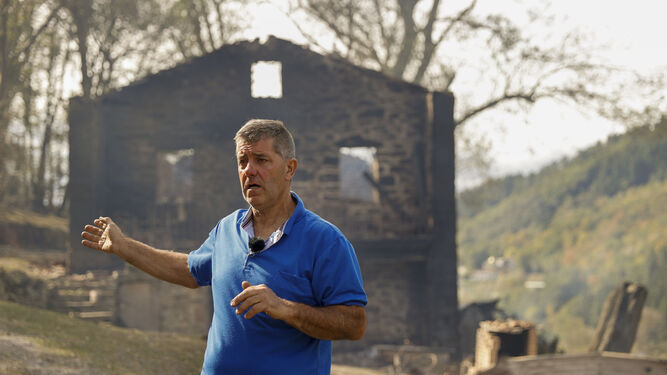 El propietario de la vivienda quemada en el incendio en Balmaseda (Vizcaya).