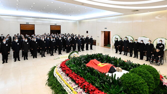 Imagen del funeral oficial del ex presidente chino Jiang Zemin en Pekín.