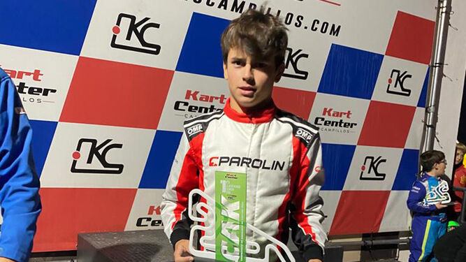 Pablo Morgado Rico en el podio del Circuito Internacional de Campillos (Málaga)