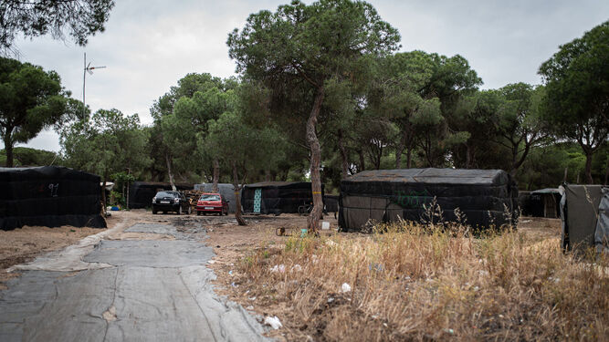 Un asentamiento chabolista en la provincia de Huelva.